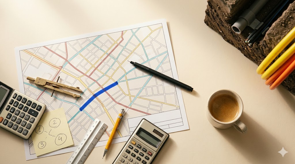 Document DT-DICT sur un bureau avec plans de réseaux